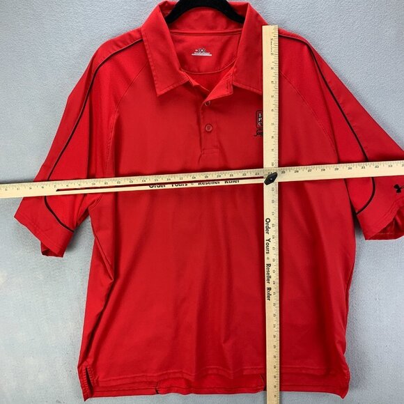 Under‎ Armour Mens Golf Polo Shirt Extra Large Red Performance TPC Sawgrass - Picture 7 of 12